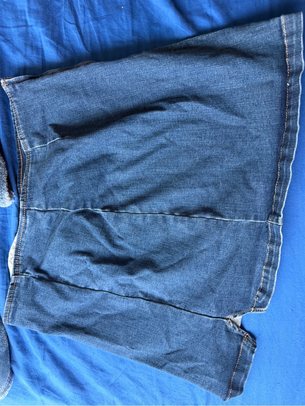 wild fable Blue Denim Mini Skirt with Contrast Stitching